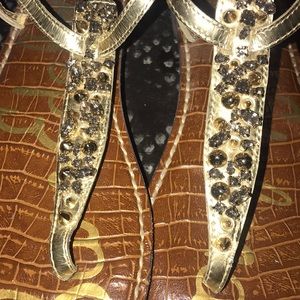 Sam Edelman Gold Rhinestone Sandals